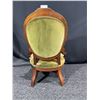 Image 4 : Antique Upholstered Short Legged Pair Of Chairs 39.5H x 23W