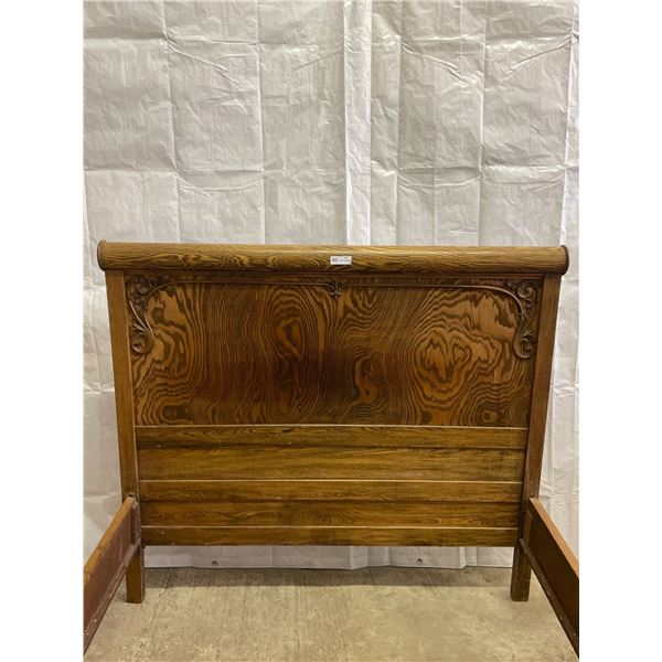 Vintage Hardwood Double Bedframe, Matress+Boxspring