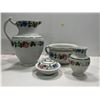 Image 1 : Collection of Viintage Kitchenware, Large Soup Pitcher w/Tourine Serving Dish with Small Vase