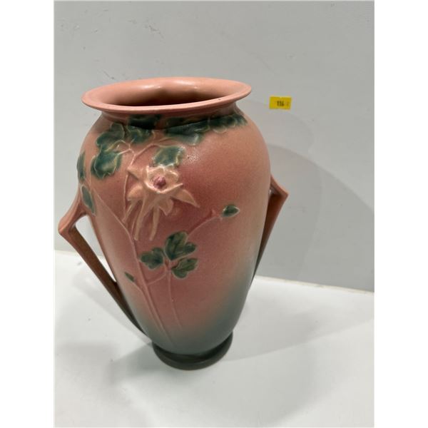 Roseville Columbine Pink 1941 Vintage Art Deco Pottery Ceramic Floor Vase 24-10