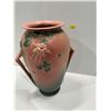 Image 1 : Roseville Columbine Pink 1941 Vintage Art Deco Pottery Ceramic Floor Vase 24-10
