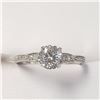 Image 1 : 10K WHITE GOLD MOISSANITE(0.76CT) DIAMOND(0.1CT)  RING (SIZE 6)