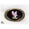 Image 1 : BELT BUCKLE- BRASS EAGLE W/LAQUER INLAY