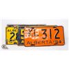 Image 1 : VINTAGE 1950'S ALBERTA LICENSE PLATES- ASSORTED