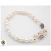 Image 1 : #183-FRESH WATER PEARL & AMETHYST BRACELET