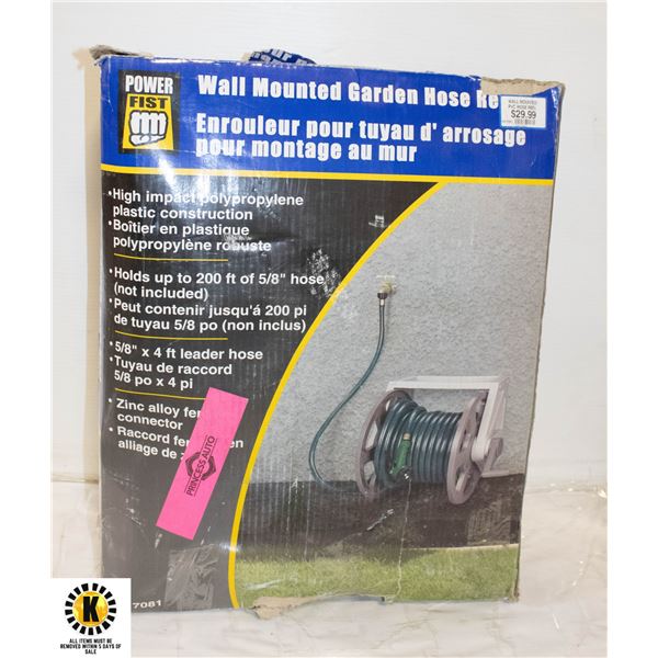 WALL MOUNTED GARDEN HOSE REEL