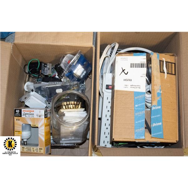 TWO BOXES WITH ELECTRICAL SUPPLIES