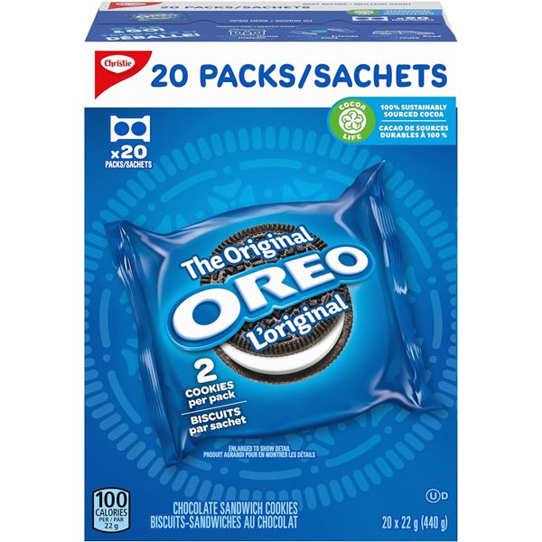 NEW 20 PACK OF OREO CHOCOLATE SANDWHICH COOKIES