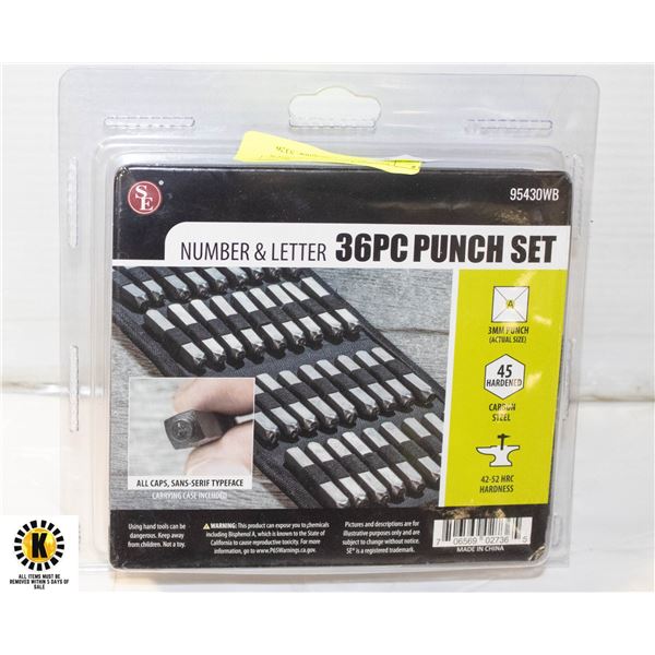 NEW SE 36 PC PUNCH SET NUMBER