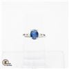 Image 1 : #476-6 X 8 OVAL TANZANITE SET IN SILVER TONE RING