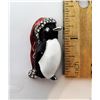 18)  BLACK, WHITE AND RED ENAMEL PENGUIN BROOCH