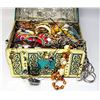 28)  TREASURE BOX CONTAINING 48 PIECES OF JEWELLER