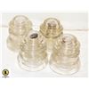 LOT OF 4 CLEAR ANTIQUE INSULATORS