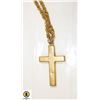 ESTATE CROSS PENDANT WITH LONG ROPE STYLE