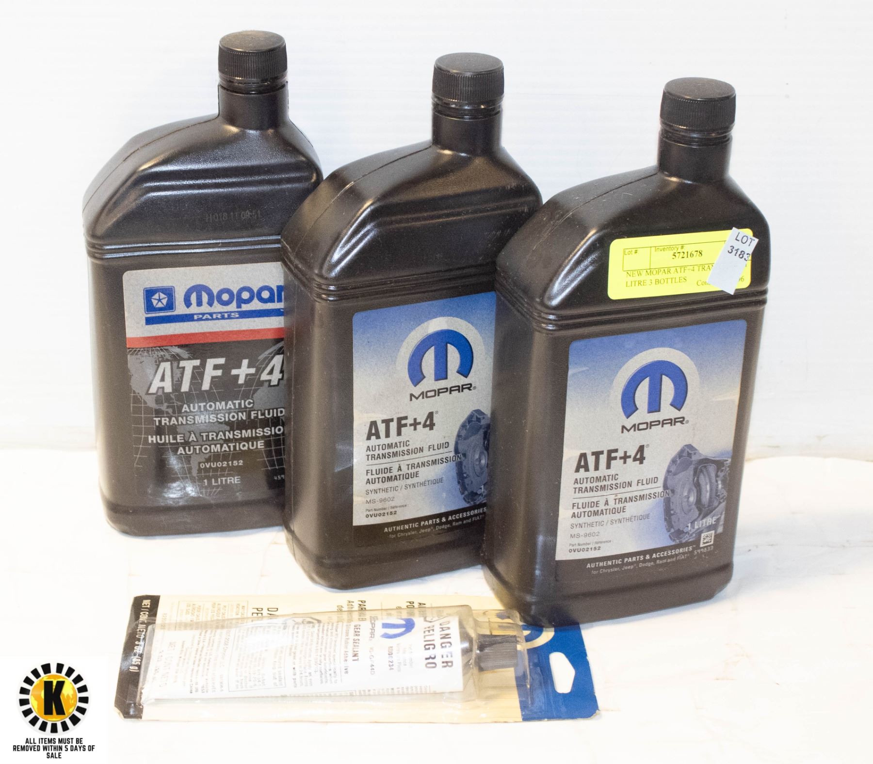 NEW MOPAR ATF+4 TRANS FLUID 1 LITRE 3 BOTTLES