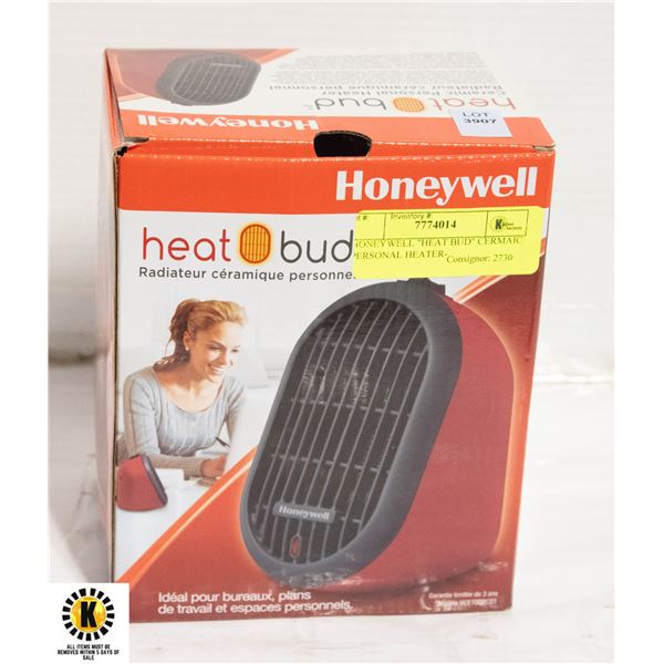 HONEYWELL "HEAT BUD" CERMAIC PERSONAL HEATER-