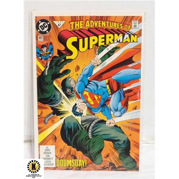 DC SUPERMAN #497 SIGNED T. GRUMMETT COMIC