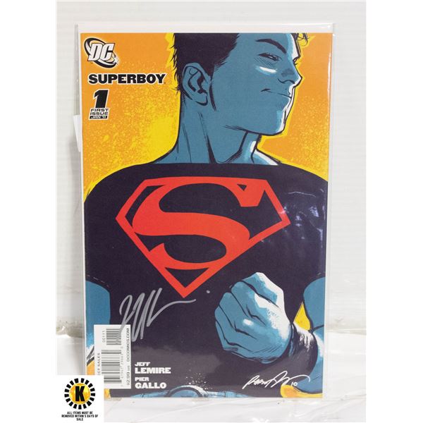 DC SUPERBOY #1 SIGNED JEFF LEMIRE COMIC