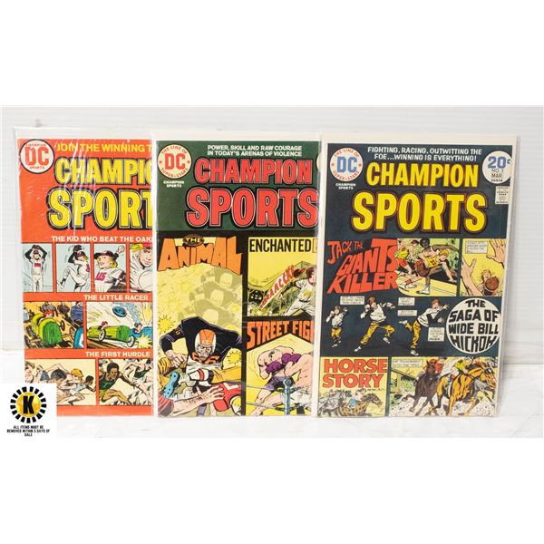 DC CHAMPION SPORTS #1-3 COMIC SET