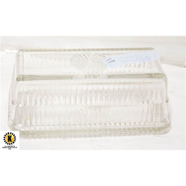 VINTAGE FEDERAL GLASS LIDDED BUTTER DISH