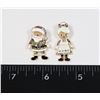 NEW MR. AND MRS. SANTA CLAUS RHINESTONE STUD