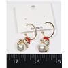 NEW RHINESTONE FAUX PEARL SNOWMAN EARRINGS