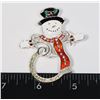 NEW ANTIQUE STYLE SNOWMAN BROOCH WITH LOCKING