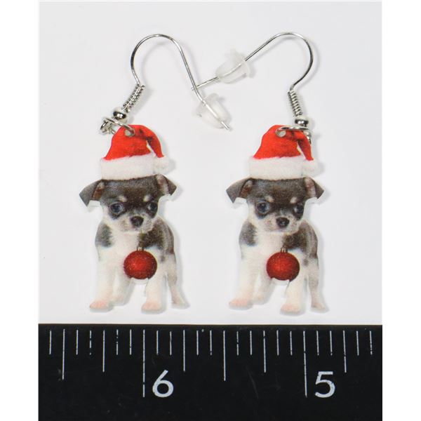 NEW CHRISTMAS PUPPY DROP EARRINGS