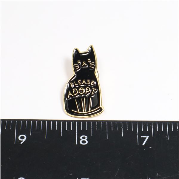 NEW PLEASE ADOPT CAT LAPEL PIN