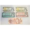 5 VINTAGE BANK OF CANADA BILLS