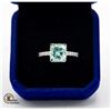 Image 1 : 4.35 CARAT RECTANGULAR CUSHION CUT GREENISH BLUE