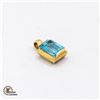 Image 1 : 18K YELLOW GOLD BLUE TOPAZ GEMSTONE PENDANT
