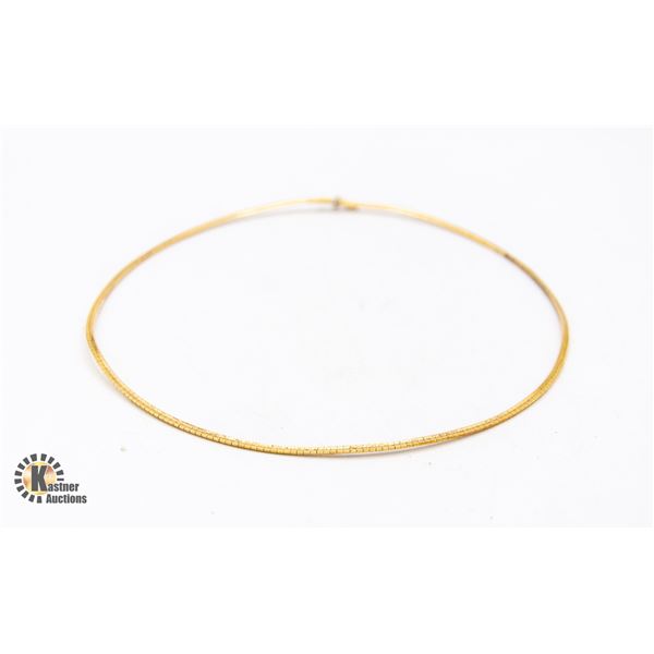 18K YELLOW GOLD 18.1 GRAM OMEGA STYLE NECKLACE