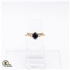 Image 1 : 18K YELLOW GOLD DIAMOND & BLUE SAPPHIRE RING