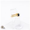 Image 2 : 18K YELLOW GOLD DIAMOND & BLUE SAPPHIRE RING