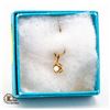 Image 1 : 10KT YELLOW GOLD CIRCULAR DESIGNED DAINTY PEARL