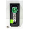 Image 1 : REPLICA GREEN ROLEX W/SILVER COLOUR BAND & COMES