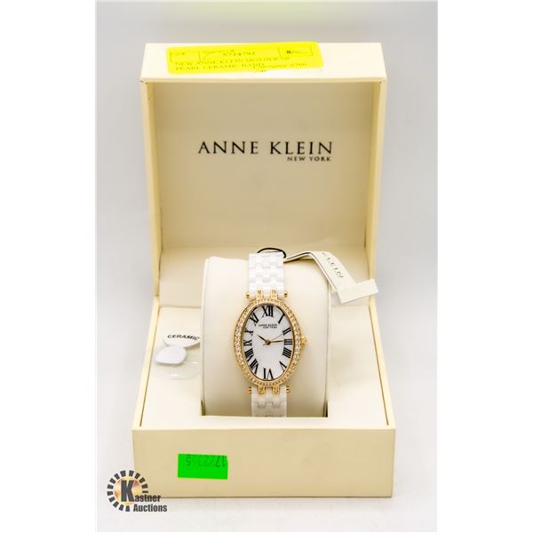 NEW ANNE KLEIN MOTHER OF PEARL CERAMIC BAND