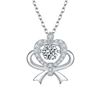 BEATING HEART SHAPED 0.5CT 925 STERLING SILVER NECKLACE