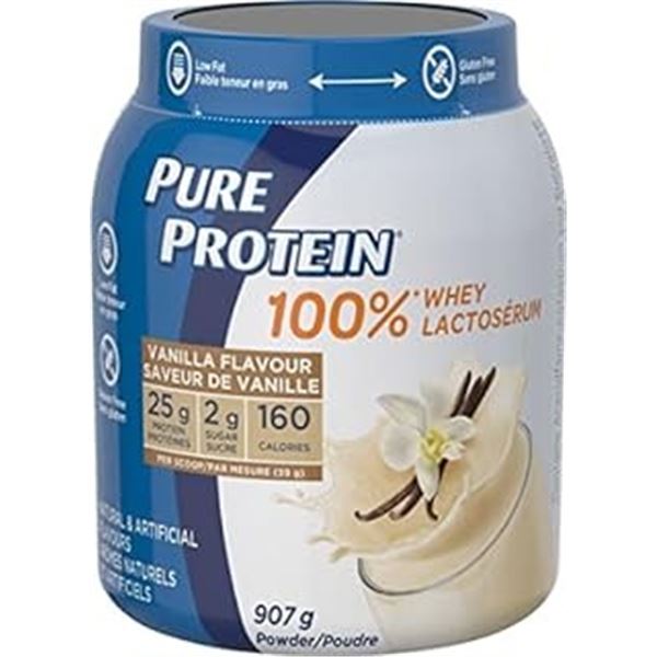 NEW 907G BOTTLE OF PURE PROTEIN VANILLA FLAVOUR