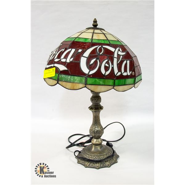 COCA COLA STAINED GLASS TABLE LAMP