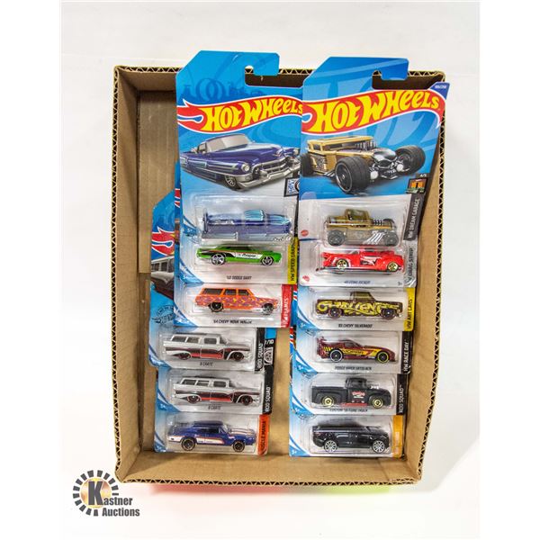 BOX WITH 12 COLLECTIBLE HOTWHEELS IN