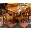 Image 1 : ANTIQUE PINE FARM TABLE W/DRAWER + 6 CHAIRS