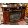 SOLID DARK WOOD ELECTRIC FIREPLACE/MEDIA-