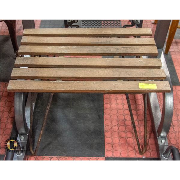 WOODEN SLAT TOP GARDEN BENCH