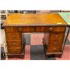 Image 1 : VINTAGE WALNUT DESK W/ 6 DRAWERS 29.5"T X40.5"W X