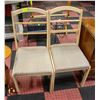 Image 1 : 2 WHITE WASHED UPHOLSTERED KITCHEN CHAIRS