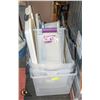 Image 1 : STORAGE TOTES- CLEAR- LOT OF 9 AND 7 LIDS