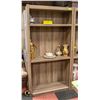 GREY WASHED BOOKSHELF 71.5"T X 37"W