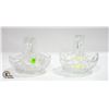 Image 1 : 2 CRYSTAL BASKETS ONE SMALL CHIP